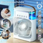 Mini Refroidisseur d’Air Portable Premium – Brume Glacée et Silencieuse