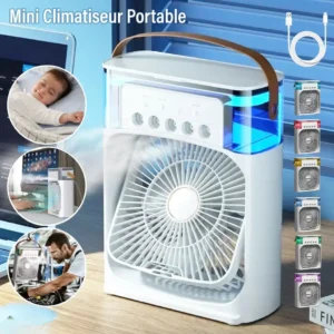 Mini Refroidisseur d’Air Portable Premium – Brume Glacée et Silencieuse