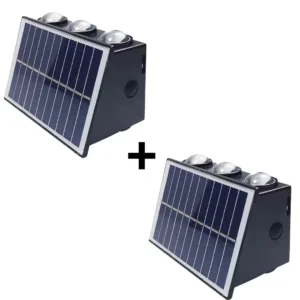 Paire Lampes solaires jardin à économie d'énergie 3 LED 