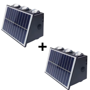 Paire de lampes solaires jardin à économie d'énergie 3 LED 