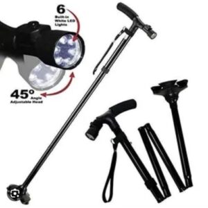 Canne de marche pliante télescopique pliable LED avec torche ,Tige en aluminium très léger.
