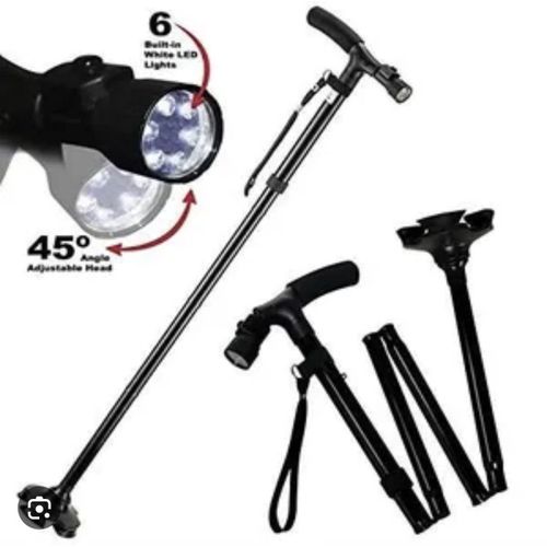Canne de marche pliante télescopique pliable LED avec torche ,Tige en aluminium très léger.
