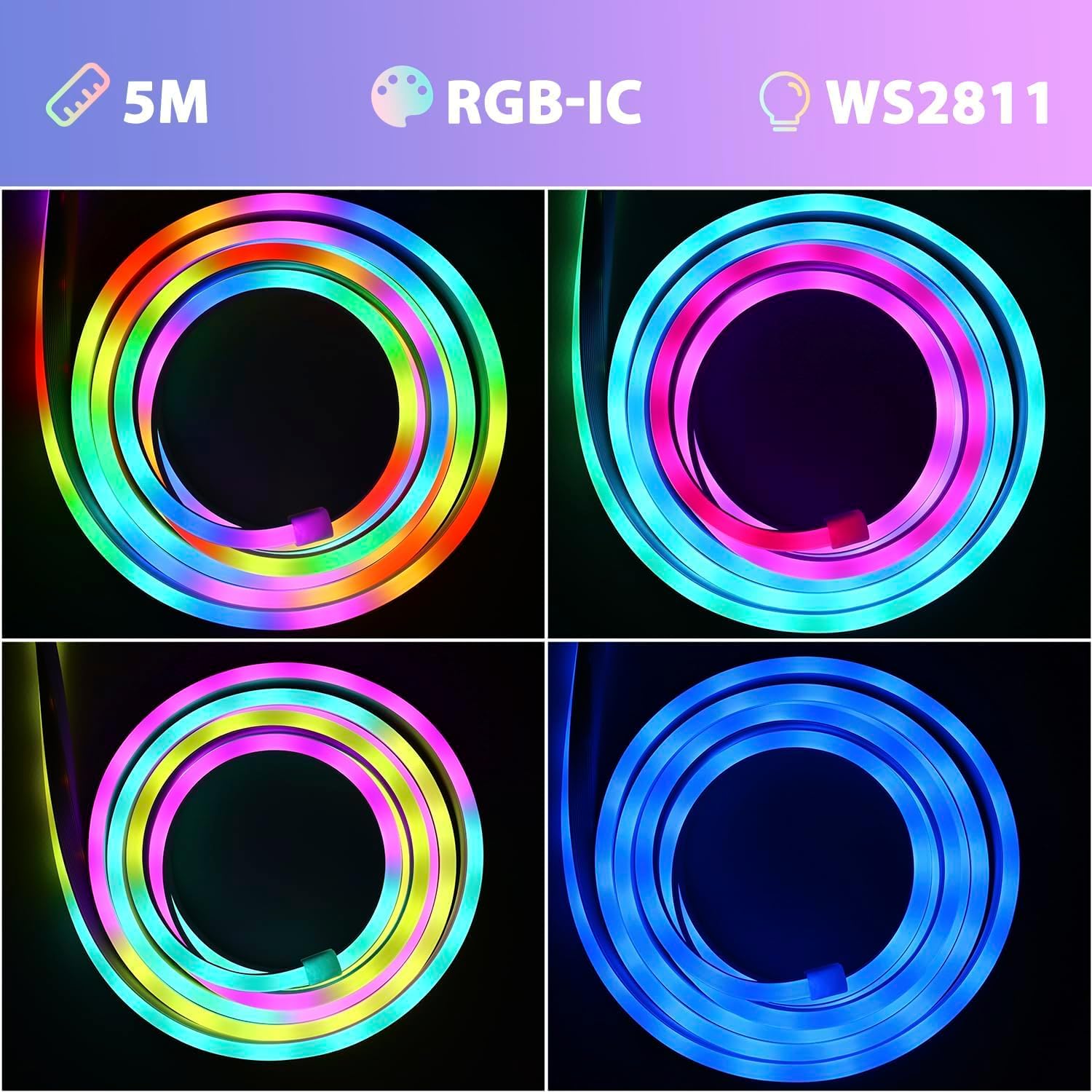 Bande LED néon RGB installation
