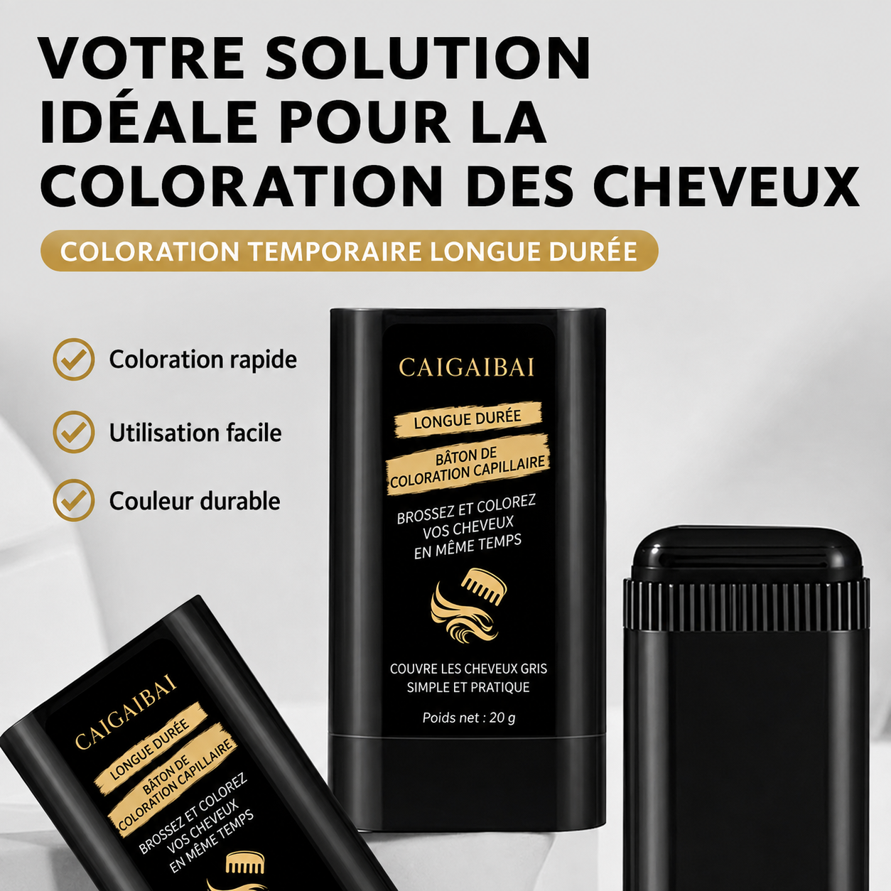 Stick coloration anti-cheveux blancs - vue produit