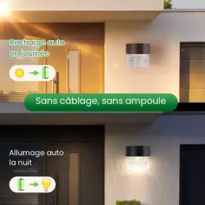 Applique Murale Solaire Étanche IP65 - Lampe Murale Moderne pour Jardin Extérieur et Décoration de Maison - Livraison gratuite